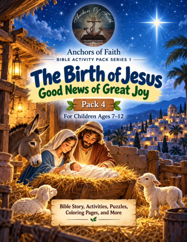 The Birth of Jesus – Printable Bible Activity Pack for Kids Ages 7–12